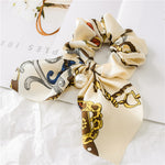 Load image into Gallery viewer, Pearl Pendant Big Scrunchie Bow Hair Tie Women N6H192