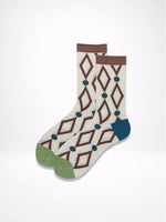 Load image into Gallery viewer, Color Block Geometric Mesh Mid-Calf Socks Women N6C169