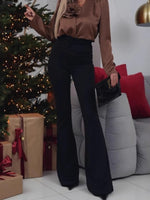 Load image into Gallery viewer, High Waist Bootcut Pants Women Black N5A510