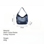 Load image into Gallery viewer, Denim Lettering Tote Bag Multi Carry System S5P292
