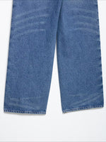 Load image into Gallery viewer, Rivet Straight-leg Jeans Women Blue N6B024