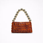 Load image into Gallery viewer, Retro Amber Acrylic Hand Beaded Handbag N6E025