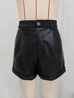 Load image into Gallery viewer, High Waist PU Leather Shorts Women Office N6B182