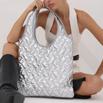 Load image into Gallery viewer, Quilted Puffer Tote Bag Space Cotton Shoulder Purse S5P797