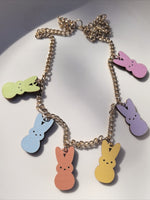Load image into Gallery viewer, Easter Wooden Bunny Necklace Kids Cute N6A215