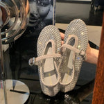 Load image into Gallery viewer, Rhinestone Mesh One-Strap Ballet Flats Round Toe N6G250