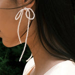 Load image into Gallery viewer, Handwoven Pearl Bow Earrings Women S925 Post S5P918