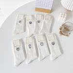 Load image into Gallery viewer, Cartoon Embroidered White Crew Socks Women M5A306