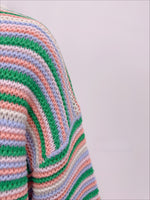 Load image into Gallery viewer, Striped Round Neck Oversized Knit Pullover Women N6G184