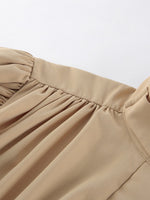Load image into Gallery viewer, Bubble Sleeve Cropped Trench Coat Women Khaki N6D088