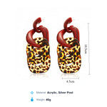 Load image into Gallery viewer, Geometric Acrylic Drop Earrings Leopard Print N6A143