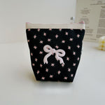 Load image into Gallery viewer, Floral Bow Embroidered Cosmetic Pouch Cotton Nylon S5P287