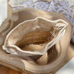 Load image into Gallery viewer, Jute Lace Drawstring Pouch Sachet Jewelry Bag Apricot N6G133