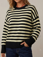 Load image into Gallery viewer, Casual Color Block Stripe Knit Pullover Women N6G187
