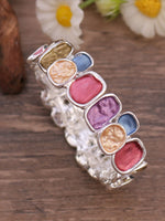 Load image into Gallery viewer, Enamel Square Geometric Stretch Bangle Women N6C219