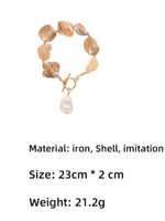 Load image into Gallery viewer, Ocean Beach Shell Faux Pearl Geometric Bracelet N6A164