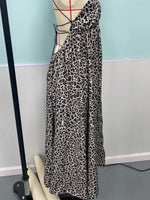 Load image into Gallery viewer, Leopard Print Backless Tie Detail Slip Dress Women N6D213