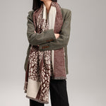 Load image into Gallery viewer, Leopard Faux Cashmere Scarf Women Warm Poly Cape M5A328