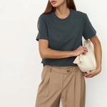 Load image into Gallery viewer, Cotton Crew Neck T-Shirt Short Sleeve Casual Top N6A149