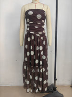 Load image into Gallery viewer, Polka Dot Mesh One-Shoulder Maxi Dress N6F028