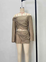 Load image into Gallery viewer, Sexy Off-Shoulder Cross Top and Skirt Set Women N6D141
