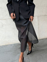 Load image into Gallery viewer, Double Layer Sheer Tulle Pencil Skirt High Waist Slit N6C195