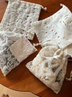 Load image into Gallery viewer, Lace Embroidery Drawstring Cotton Gauze Pouch N6B116