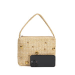Load image into Gallery viewer, Straw Woven Tote Bag Magnetic Closure Beach Handbag N6F099