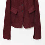 Load image into Gallery viewer, Red Loop Terry Short Jacket Women Stand Collar N5A785