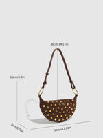 Load image into Gallery viewer, Polka Dot Zippered Shoulder Bag with Rivet Accents S5P470