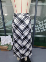 Load image into Gallery viewer, Black White Plaid Skirt Women High Waist N5A757