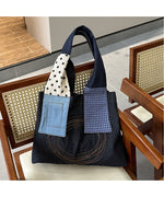 Load image into Gallery viewer, Paneled Corduroy Tote Bag Magnetic Closure S5P381