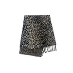 Load image into Gallery viewer, Womens 30 Percent Wool Leopard Print Fringe Scarf N6K241