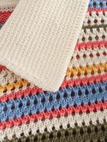 Load image into Gallery viewer, Crochet Polo Collar Knit Top Shorts Set Women N6A110