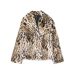 Load image into Gallery viewer, Faux Leopard Print Fur effect Jacket Short Plush Coat N5A723