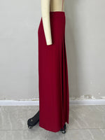 Load image into Gallery viewer, Burgundy High Waist Pleated Wide Leg Culottes Women N5A760