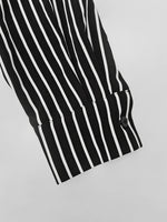Load image into Gallery viewer, Asymmetric Tie Waist Stripe Shirt Women N5A771