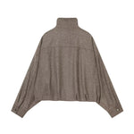 Load image into Gallery viewer, Gray Stand Collar Short Jacket Women N5A713