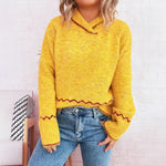 Load image into Gallery viewer, Half High Neck Color Block Sweater Women Casual Knit N5A876