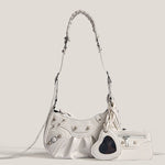 Load image into Gallery viewer, Studded Fringe Shoulder Bag PU Multi Color S5P281
