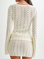 Load image into Gallery viewer, Lace Knit Cardigan Skirt Set Women N6C379