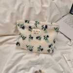 Load image into Gallery viewer, Polka Dot Faux Fur Makeup Bag Women Large Capacity S5P859