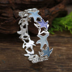 Load image into Gallery viewer, Zinc Alloy Enamel Star Hollow Stretch Bangle Women N6F286