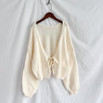 Load image into Gallery viewer, Reversible Bow Tie Cardigan Short Crochet Knit Front N5A840