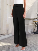 Load image into Gallery viewer, Black Flare Pants Office Casual High Waist Wide Leg N5A900