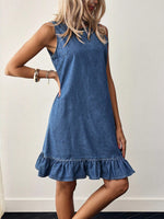Load image into Gallery viewer, Denim A-Line Sleeveless Dress Women N6D176