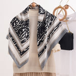 Load image into Gallery viewer, French Retro Leopard 90x90 Scarf Multi Color Women M5A347