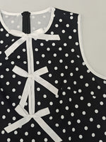 Load image into Gallery viewer, Polka Dot Sleeveless Dress with Bow Women N6D143