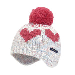 Load image into Gallery viewer, Color Block Heart Pom Knit Beanie Women M5A311