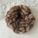 Load image into Gallery viewer, Zebra Plush Scrunchy Women Animal Print Hair Tie S5P785
